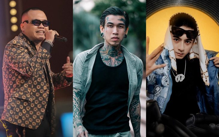 Dế Choắt, Lăng LD, Blacka được mời biểu diễn ở sự kiện khởi động Super Bowl 2024 - Ảnh 1. Từ trái qua: Blacka, Dế Choắt, Lăng LD - Ảnh: NVCC